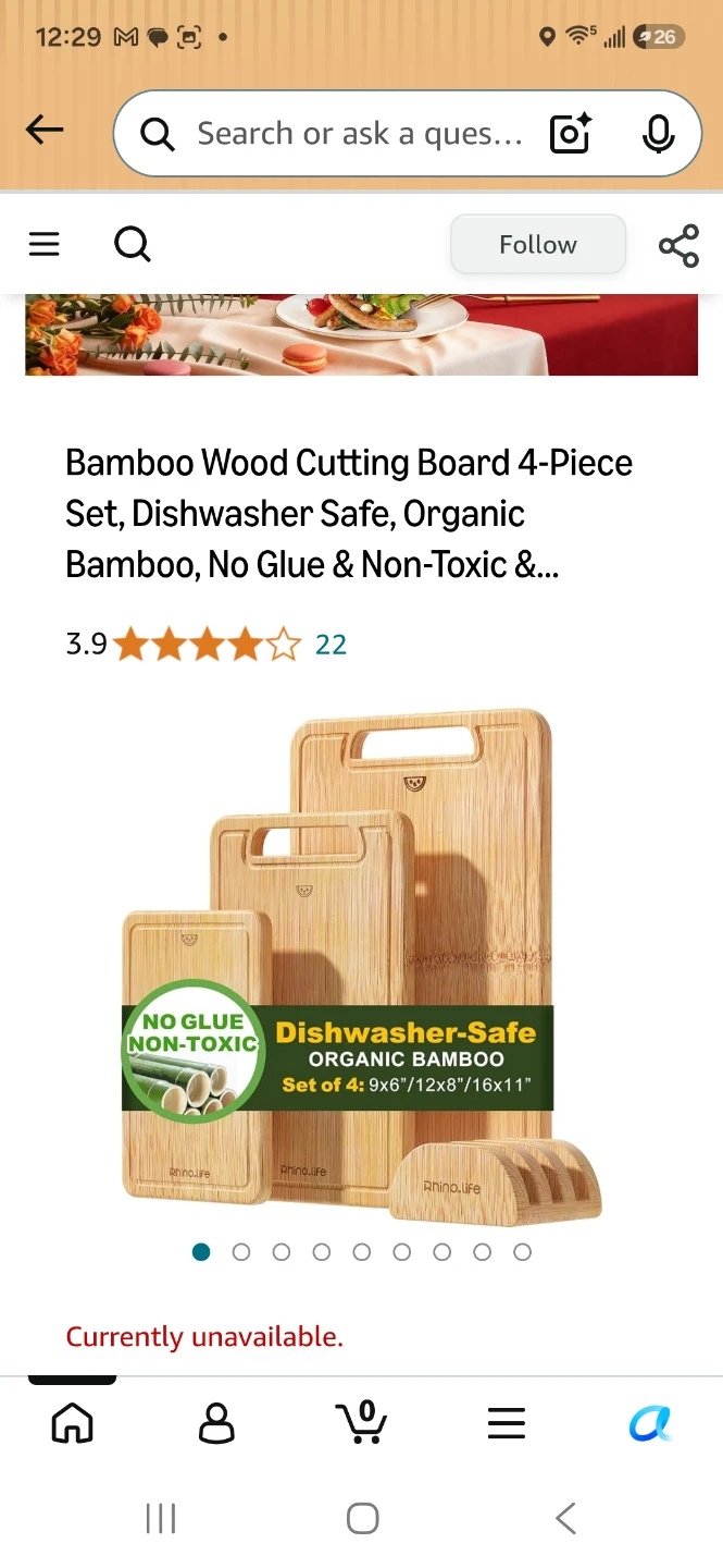 Rhino.life Bamboo Cutting Board Set