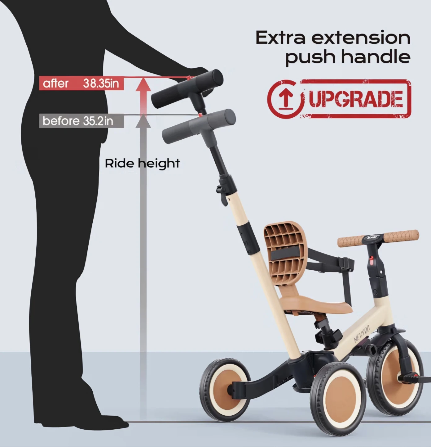 NEWYOO 5-in-1 Push Tricycle and Balance Bike - photo 5