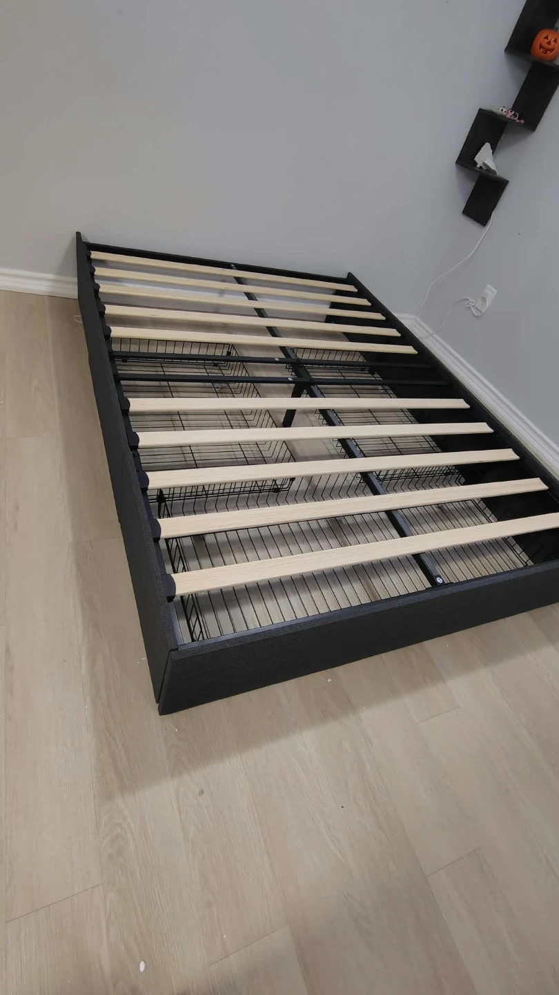 Full size Platform Bed Frame with 3 Storage Drawers disassembled - photo 3
