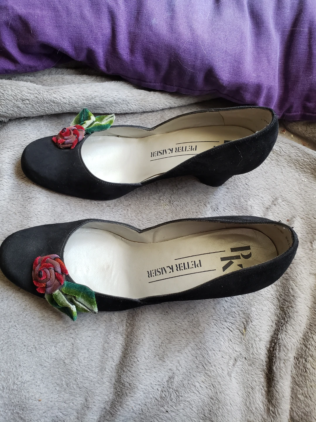 Peter Kaiser Black Suede Wedge Shoes - photo 2