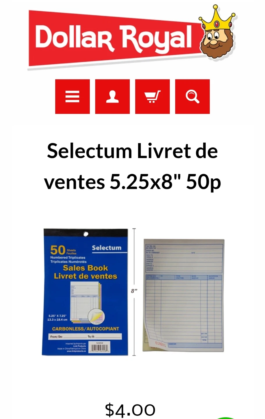 Selectum Carbonless Sales Book