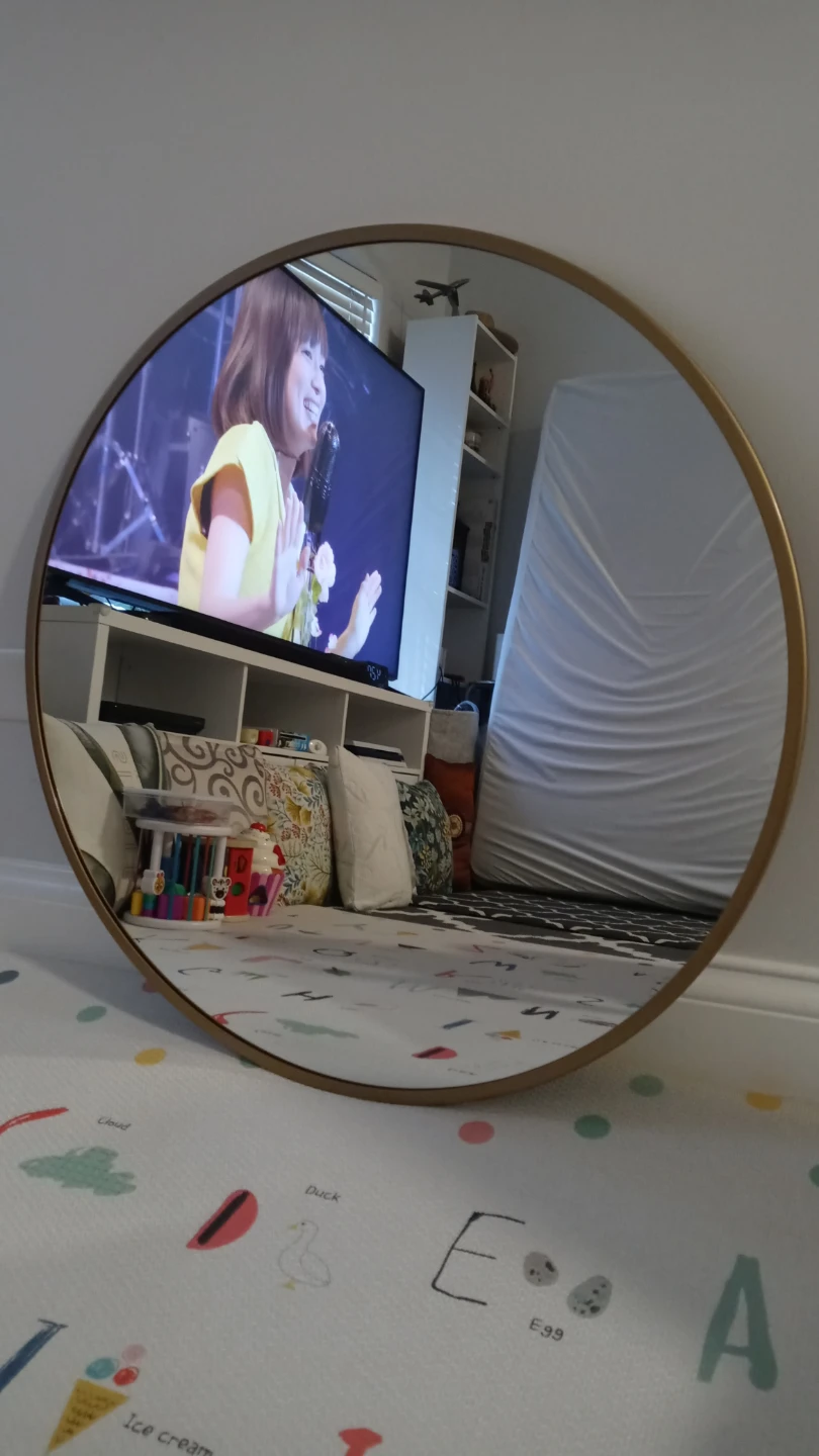 Round Wall Mirror with Gold Frame