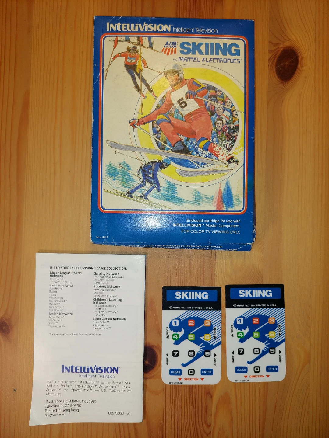 Intellivision Skiing game box and 2 controller overlays - photo 2