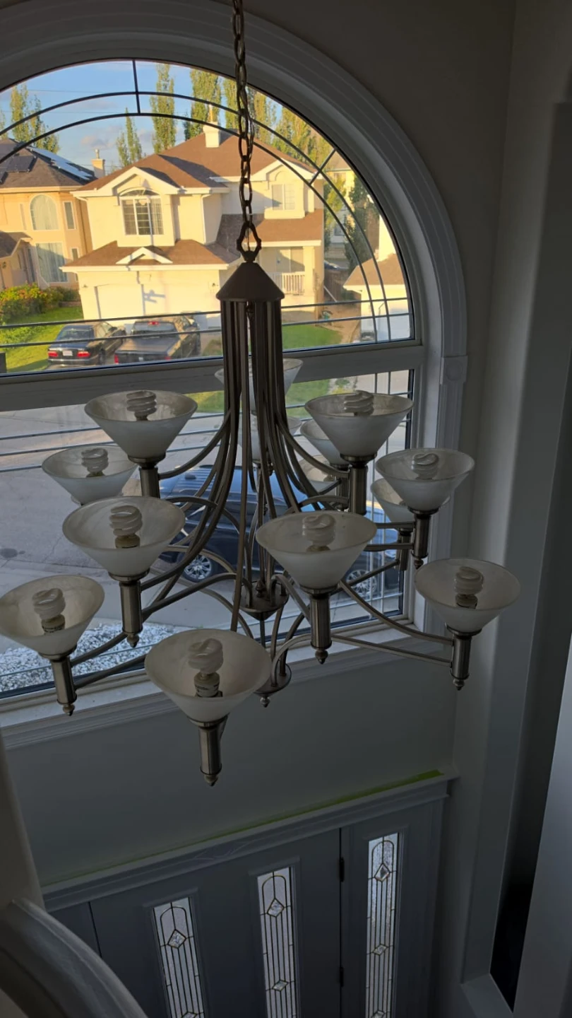 Large Brushed Nickel Chandelier - photo 3