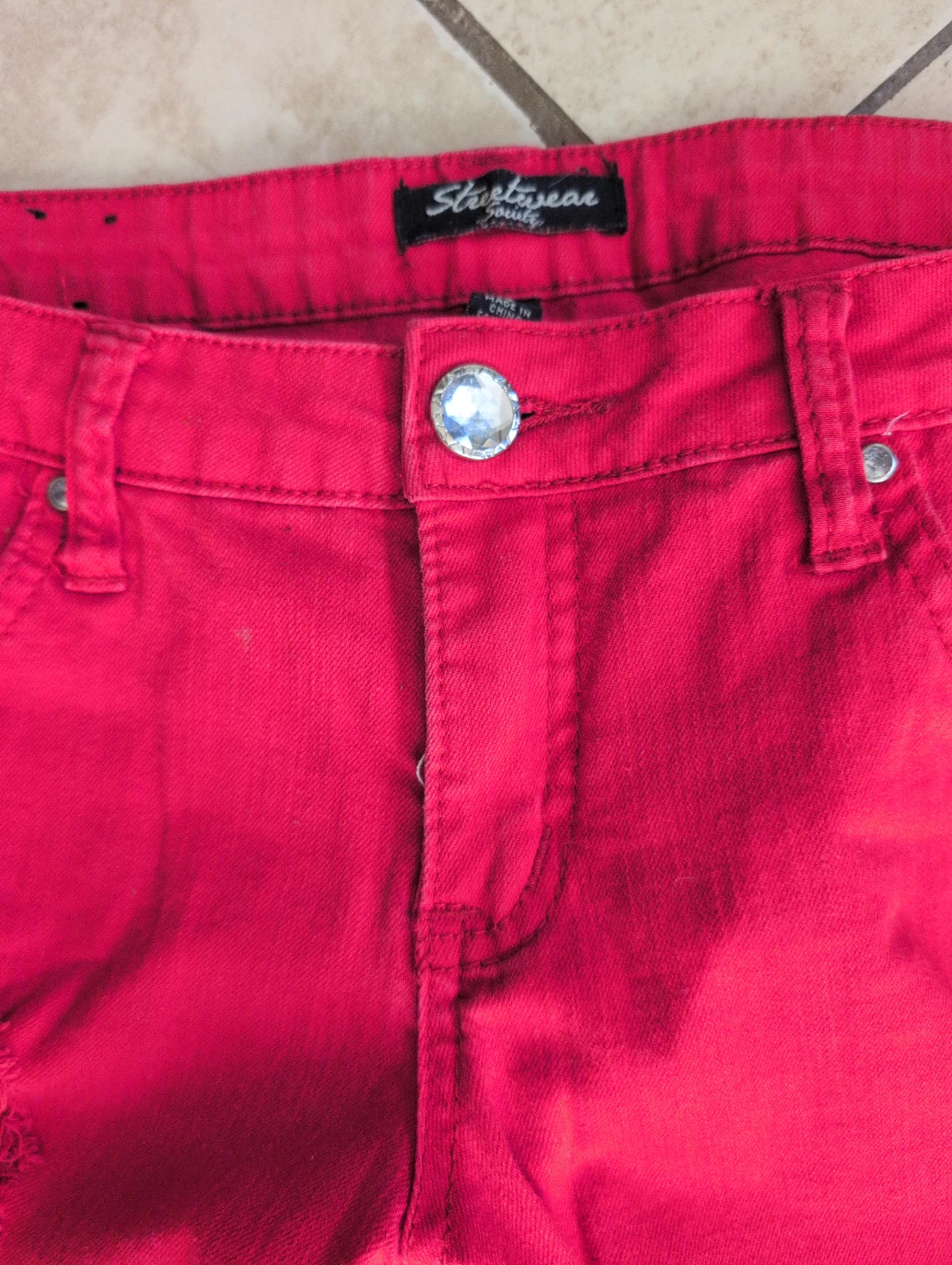 Streetwear Souls Red Distressed Jeans - photo 3