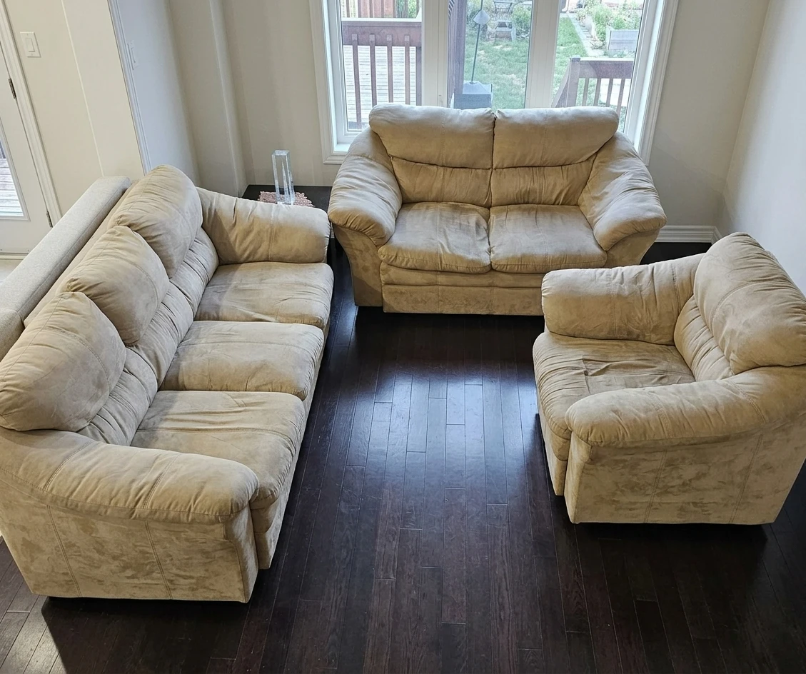 Beige 3-Piece Living Room Sofa Set