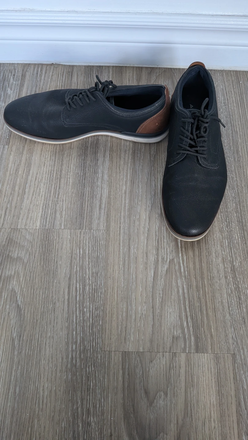 Aldo Black Dress Shoes with Brown Detail