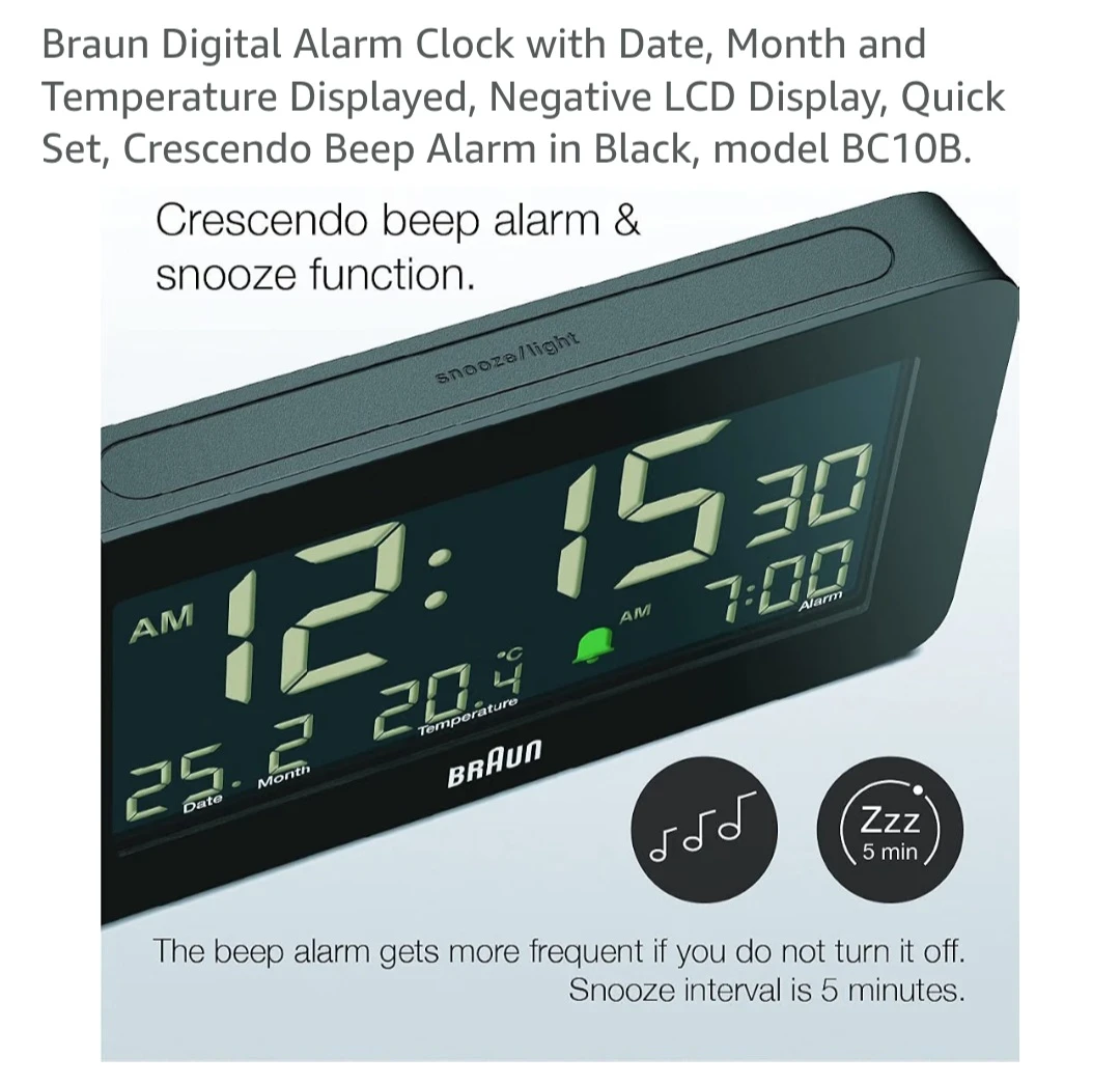 Braun Digital Alarm Clock – Brand New in Box - photo 4