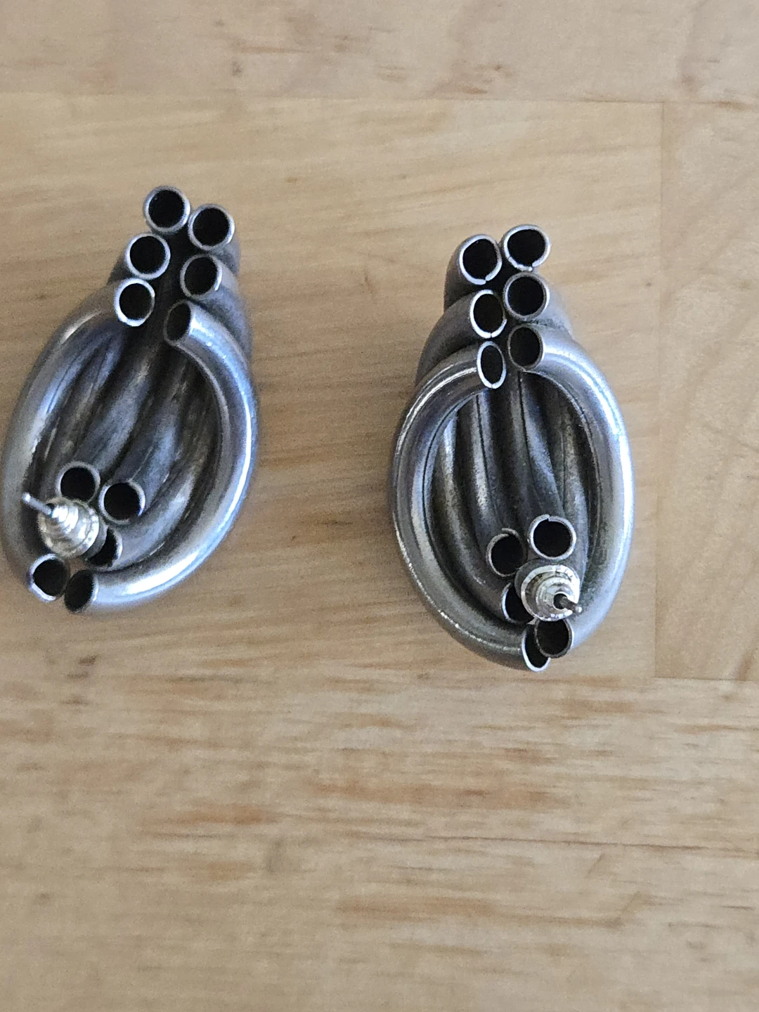 Silver-Tone Tube Design Stud Earrings - photo 3