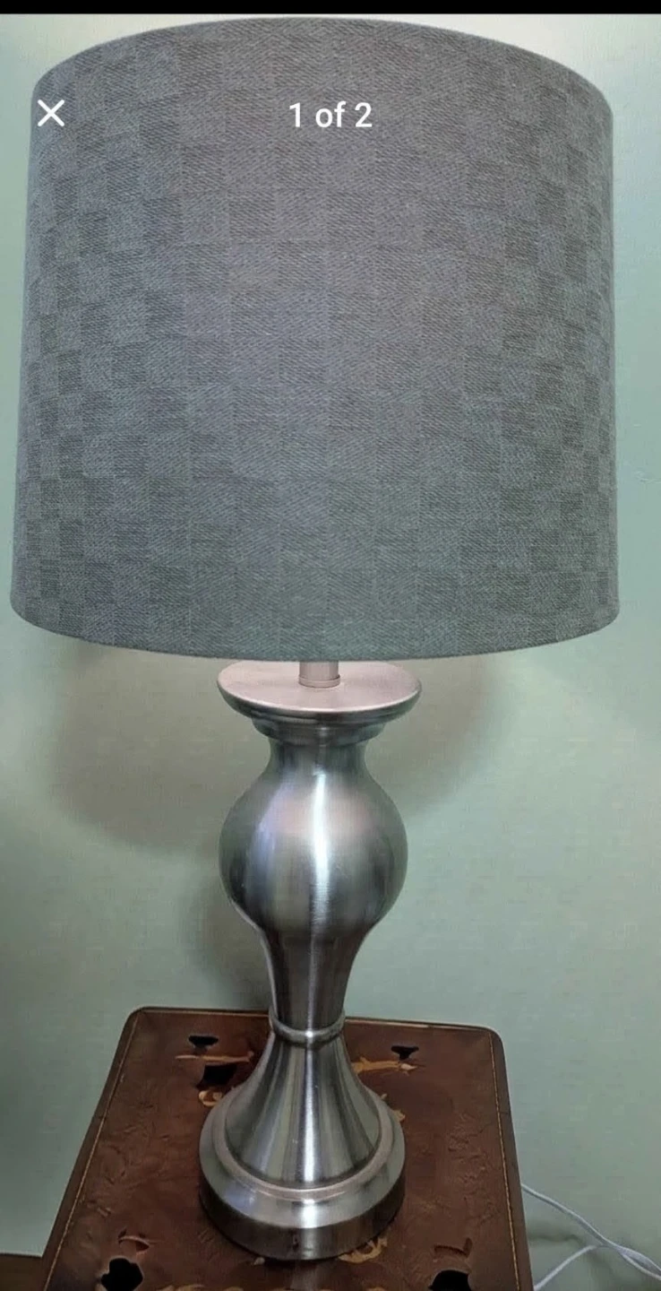 Brushed Nickel pair of Lamps