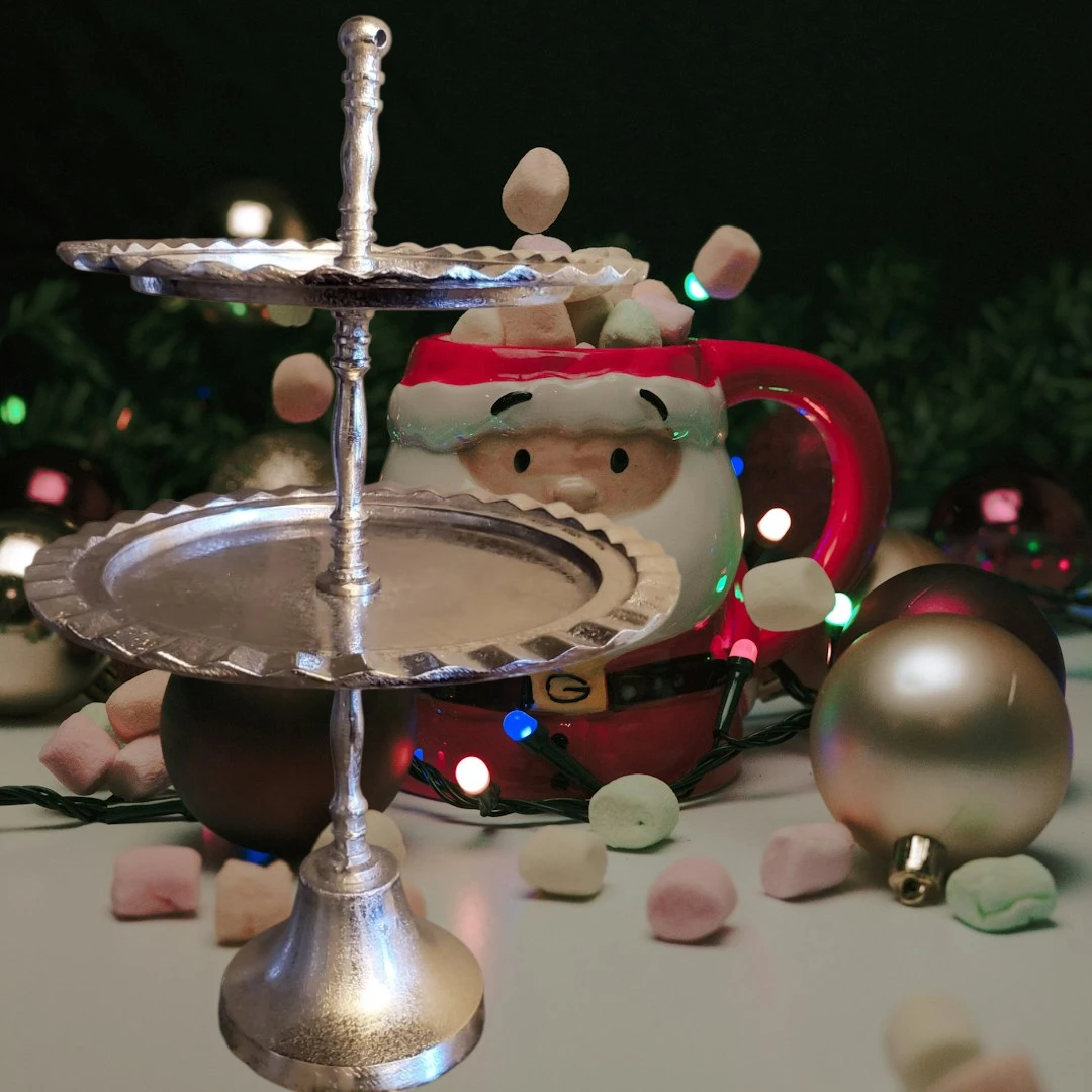 Two-Tier Silver Serving Stand
