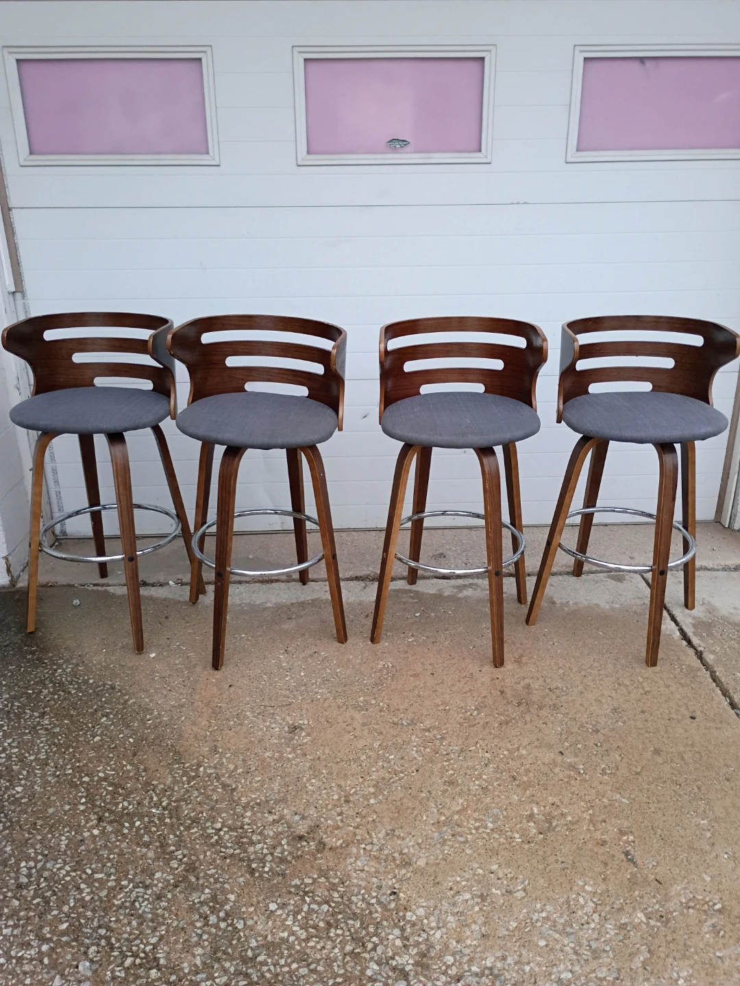 Set of 4 Mid-Century Modern Swivel Bar Stools