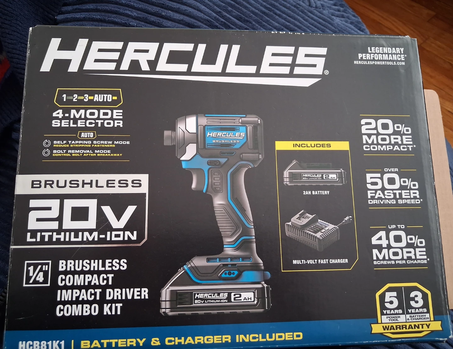 Hercules 20V Brushless Compact Impact Driver Kit - photo 3