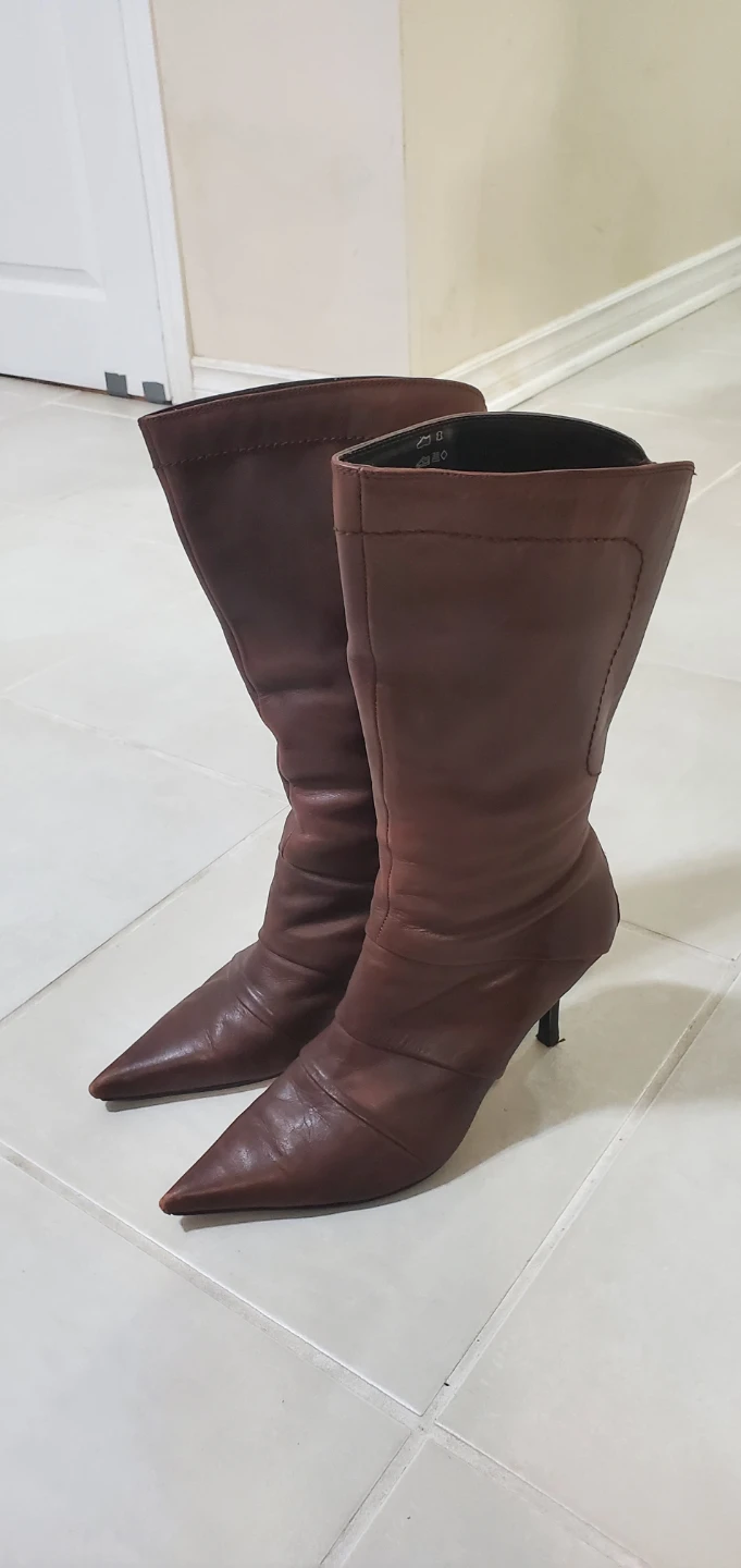 Brown Leather Heeled Boots - photo 3
