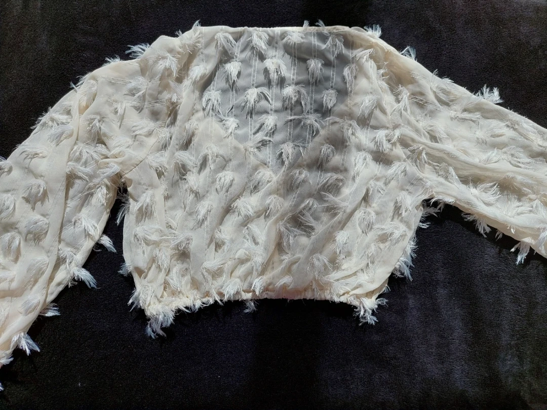 Cream Fringed Crop Top - photo 2