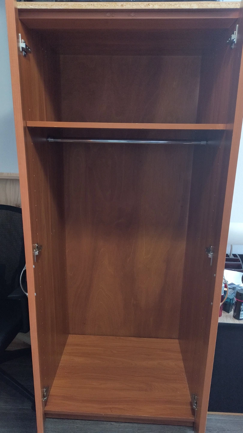 2-door adjustable shelving and rods Wooden Wardrobe Armoire - photo 3