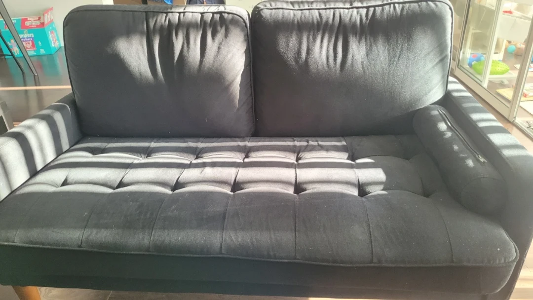 Dark Grey Tufted Loveseat