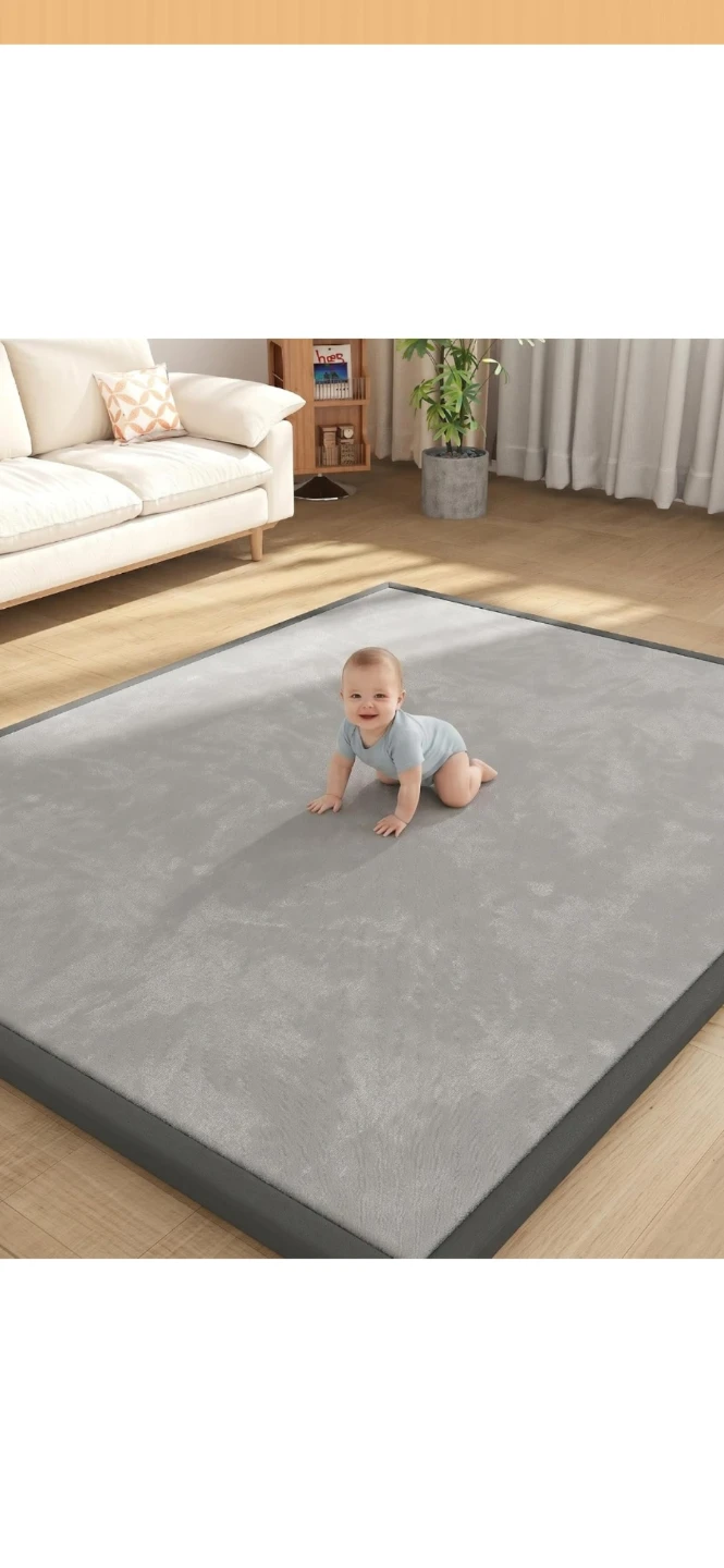 Baby Play Mat, 59" x 79", Grey