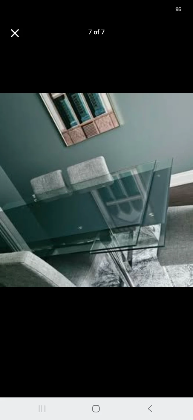 Glass Dining Table with 6 Upholstered Chairs - photo 5