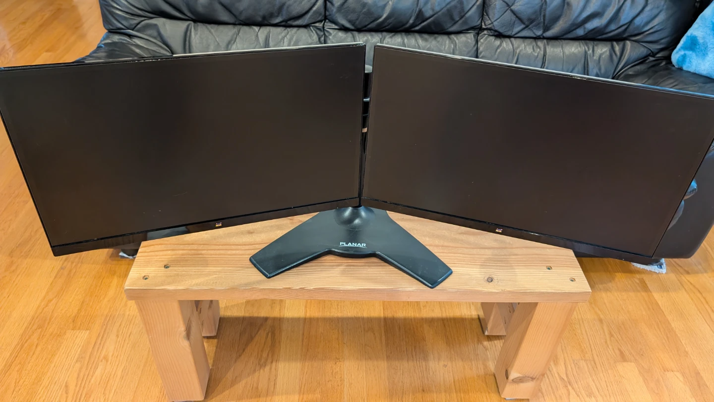 23" Dual ViewSonic Monitors with Desk Mount Stand - photo 3
