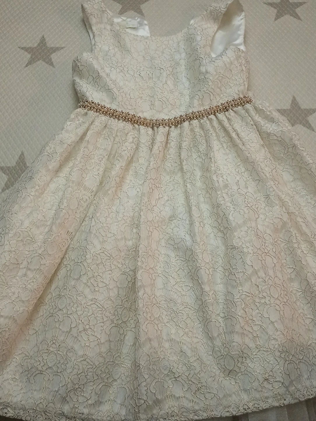 Girls cream lace formal dress - photo 3
