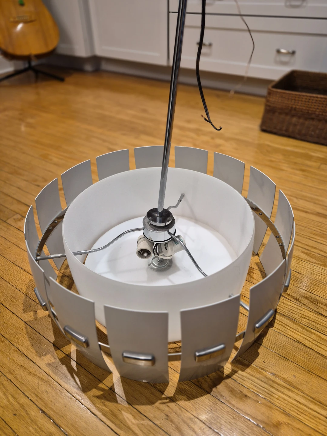 Modern White and Chrome Pendant Light (2 available) - photo 2