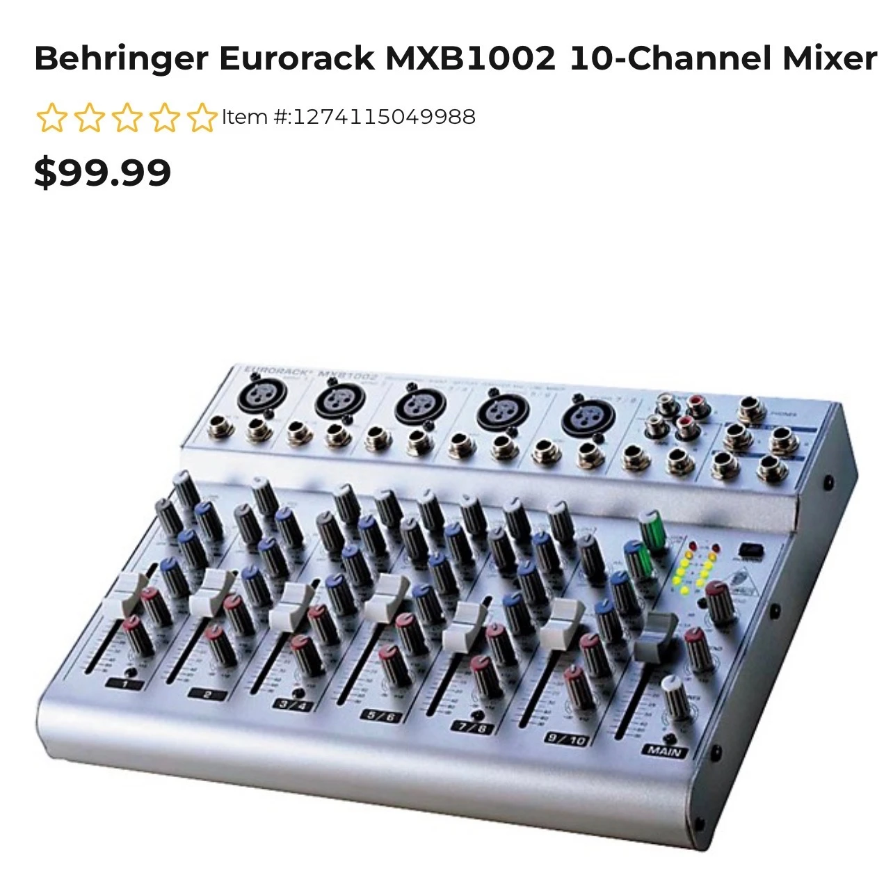Behringer Eurorack MXB1002 10-Channel Mixer