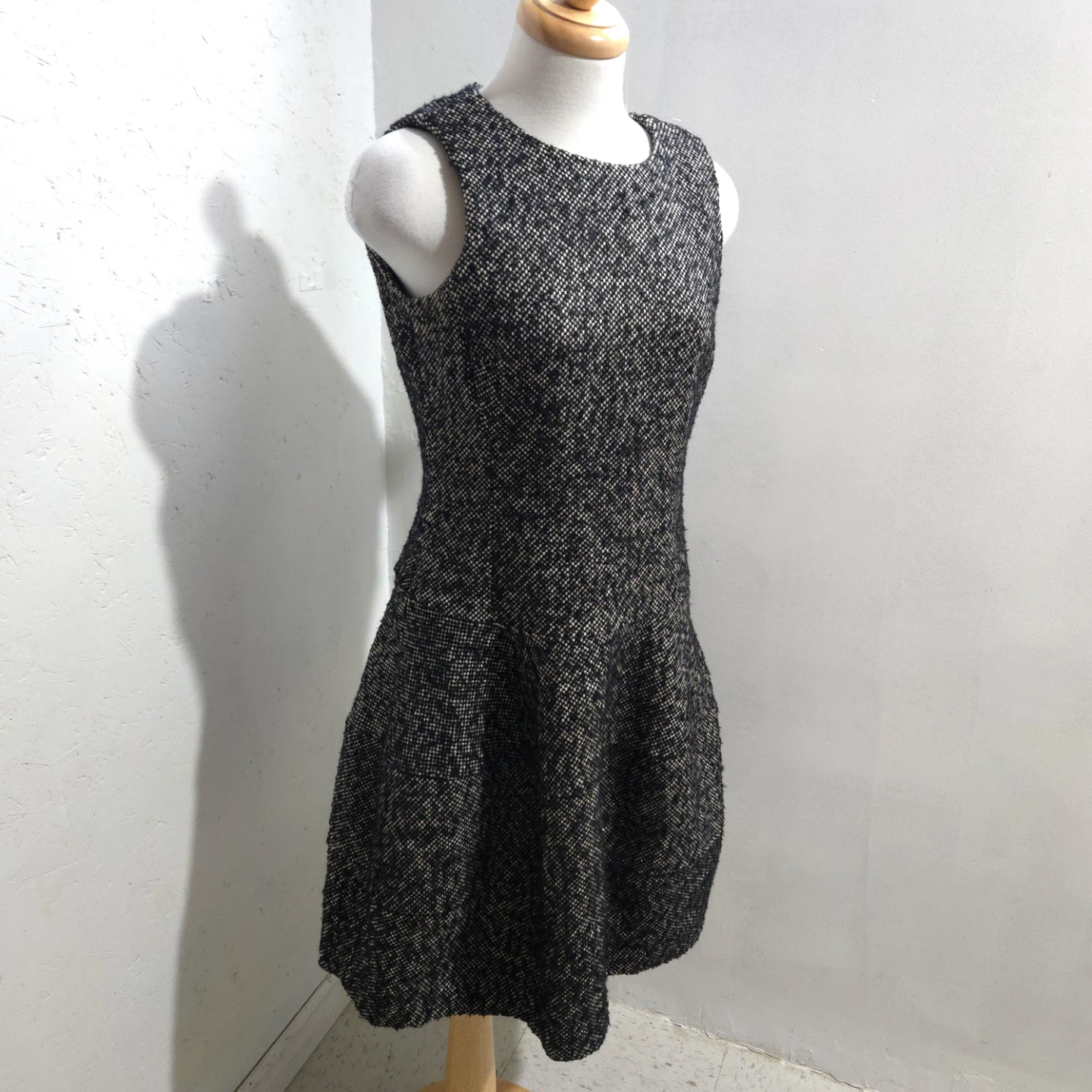 Micheal kors Black and White Tweed Sleeveless Dress