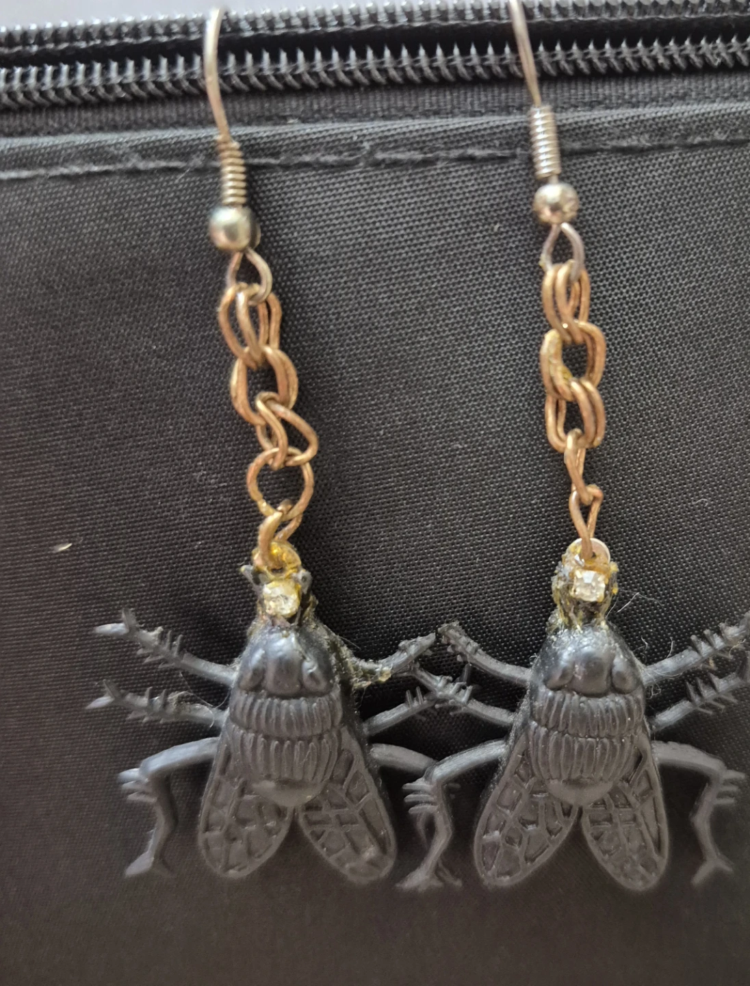 Halloween Novelty fly dangle earrings