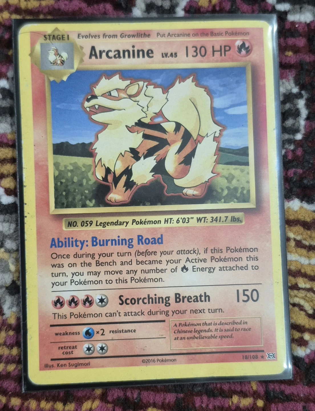 Arcanine Evolutions 18/108 Pokemon Card