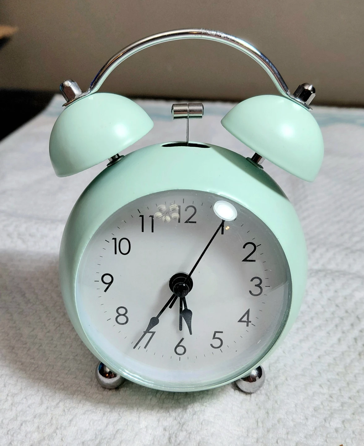Retro Mint Green Twin Bell Alarm Clock