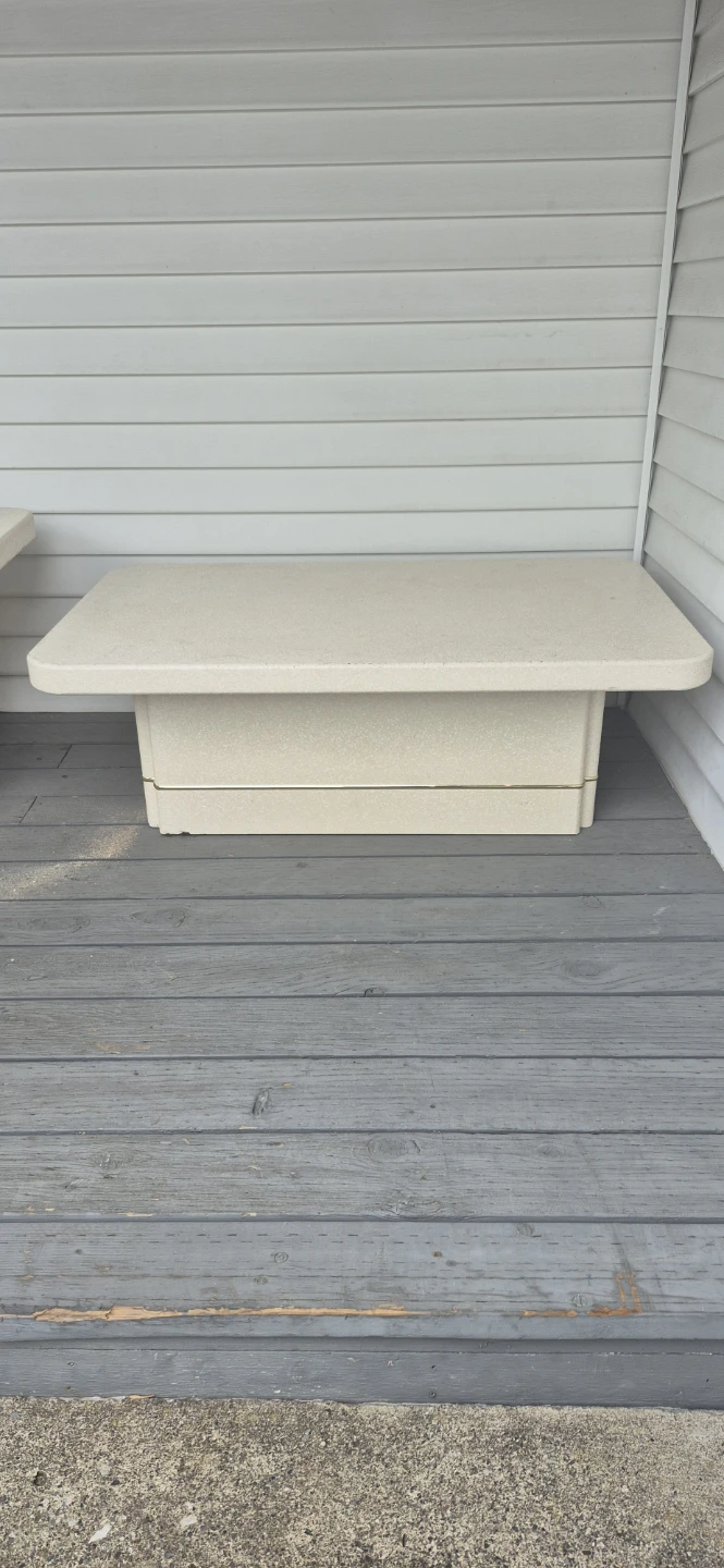 Stone Finish Coffee Table and Matching Side Table Set