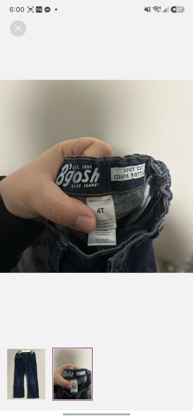 OshKosh B'gosh Boot Cut Jeans Size 4T - photo 2