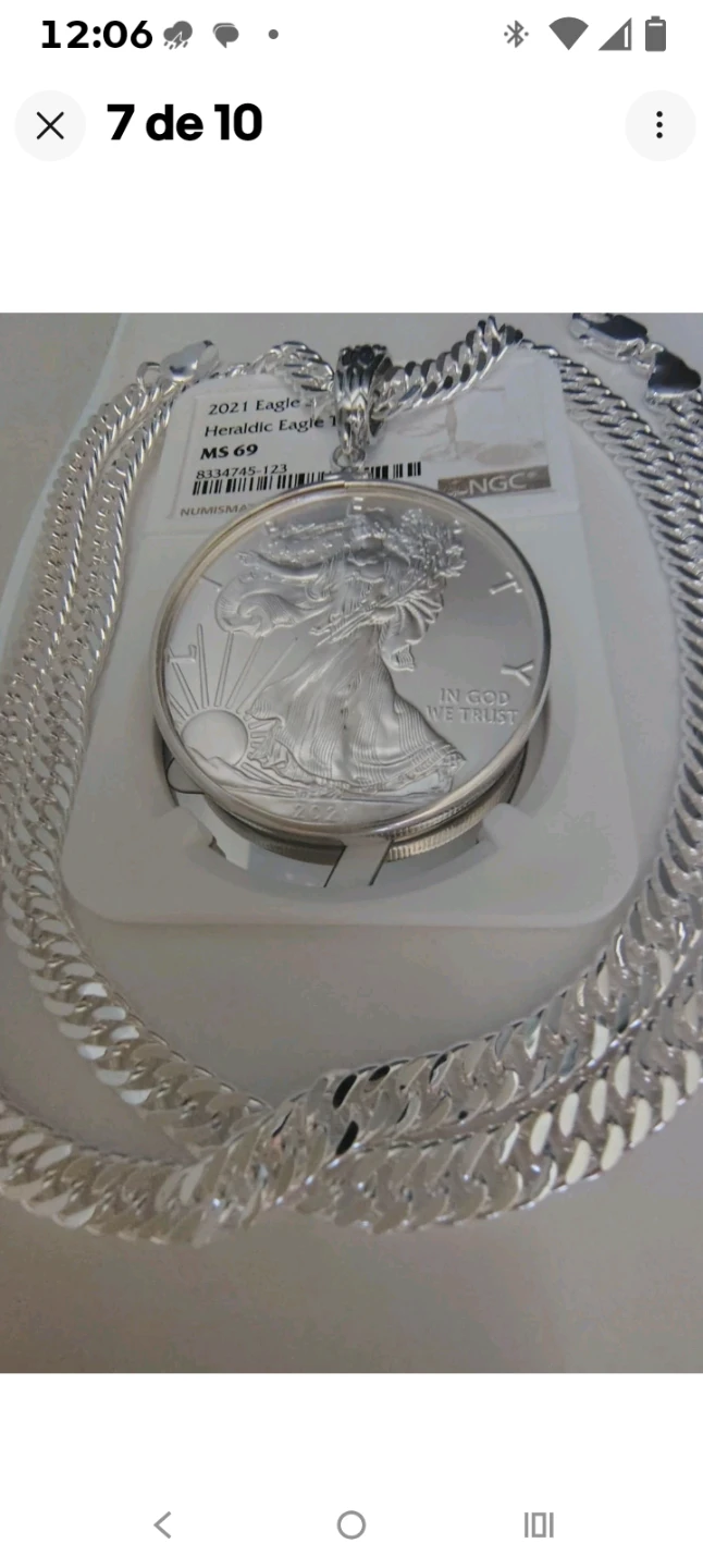 2021 American Silver Eagle Coin Pendant Necklace - photo 2
