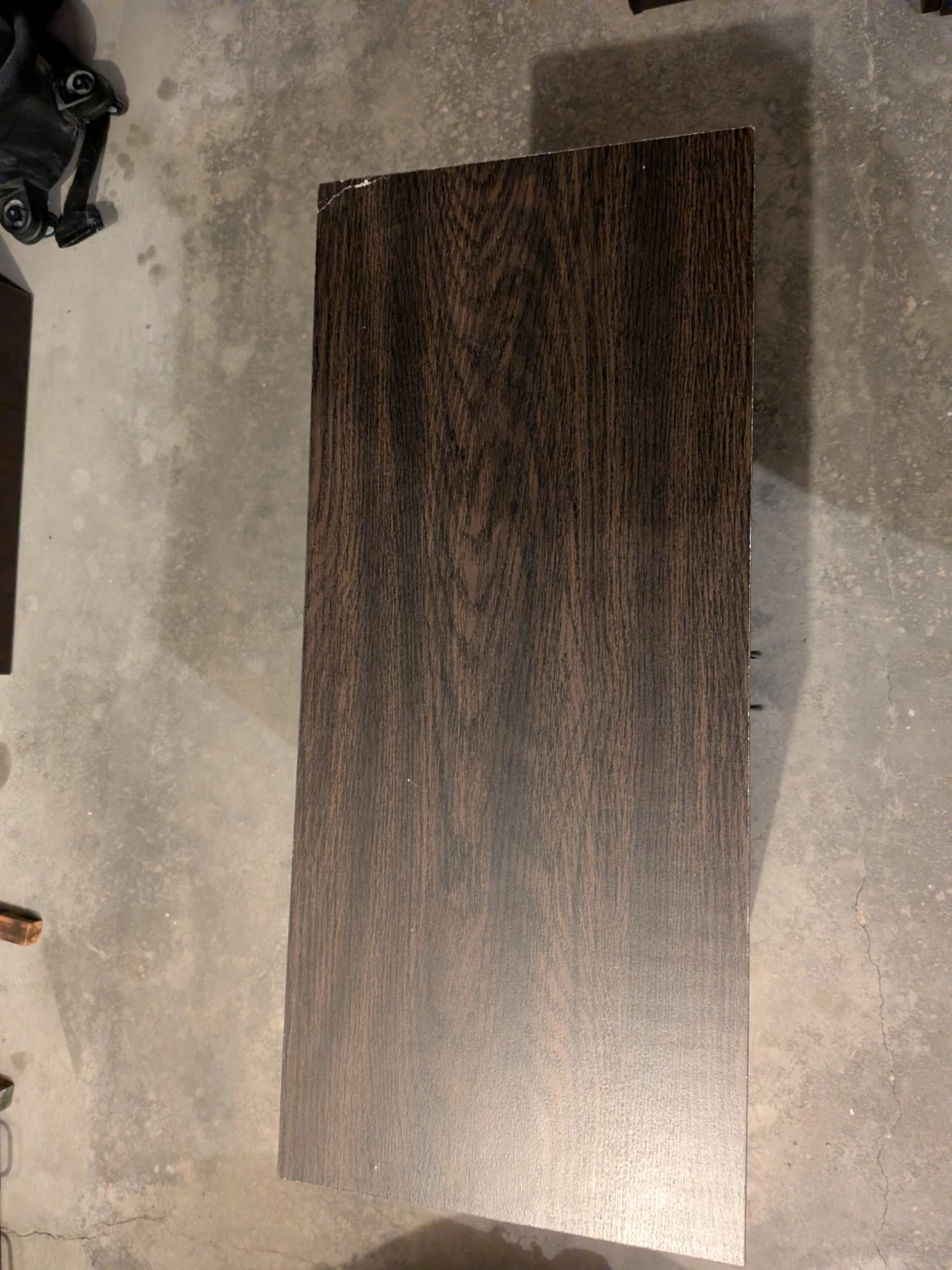 Dark Wood Media Console with Frosted Glass Doors - photo 4