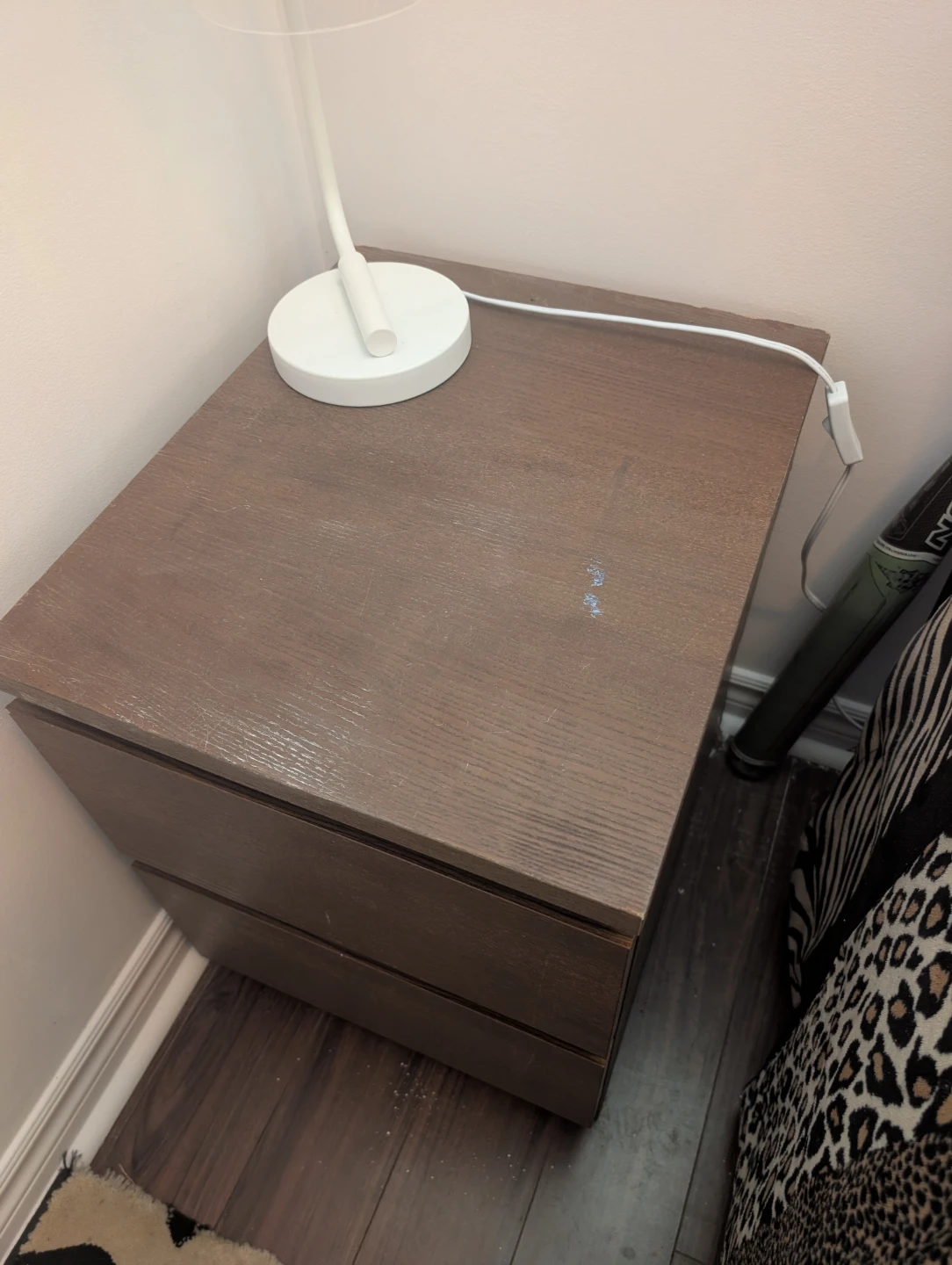 Dark Brown Wooden Nightstand - photo 2