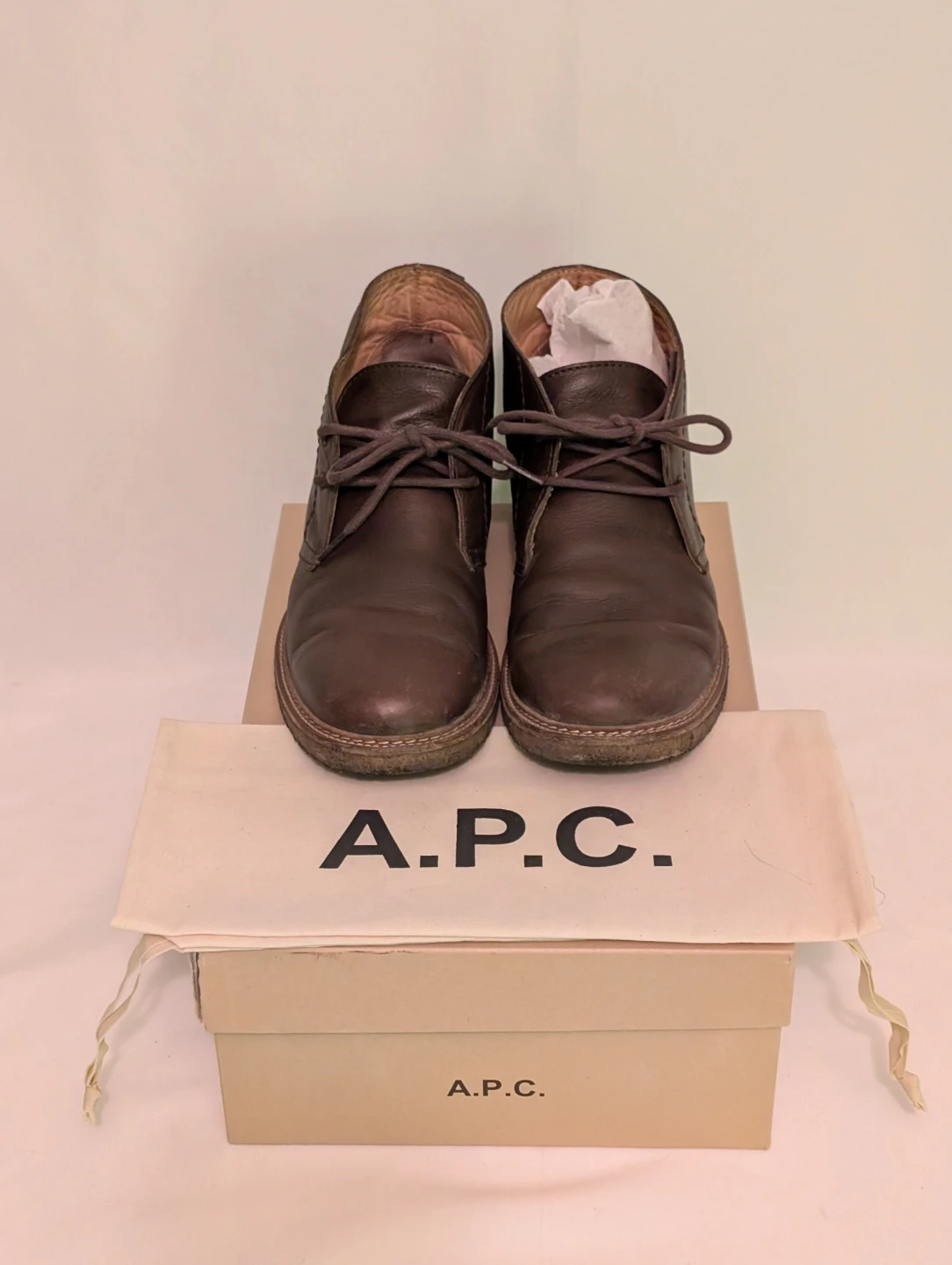 A.P.C. Brown Leather Chukka Boots - photo 4