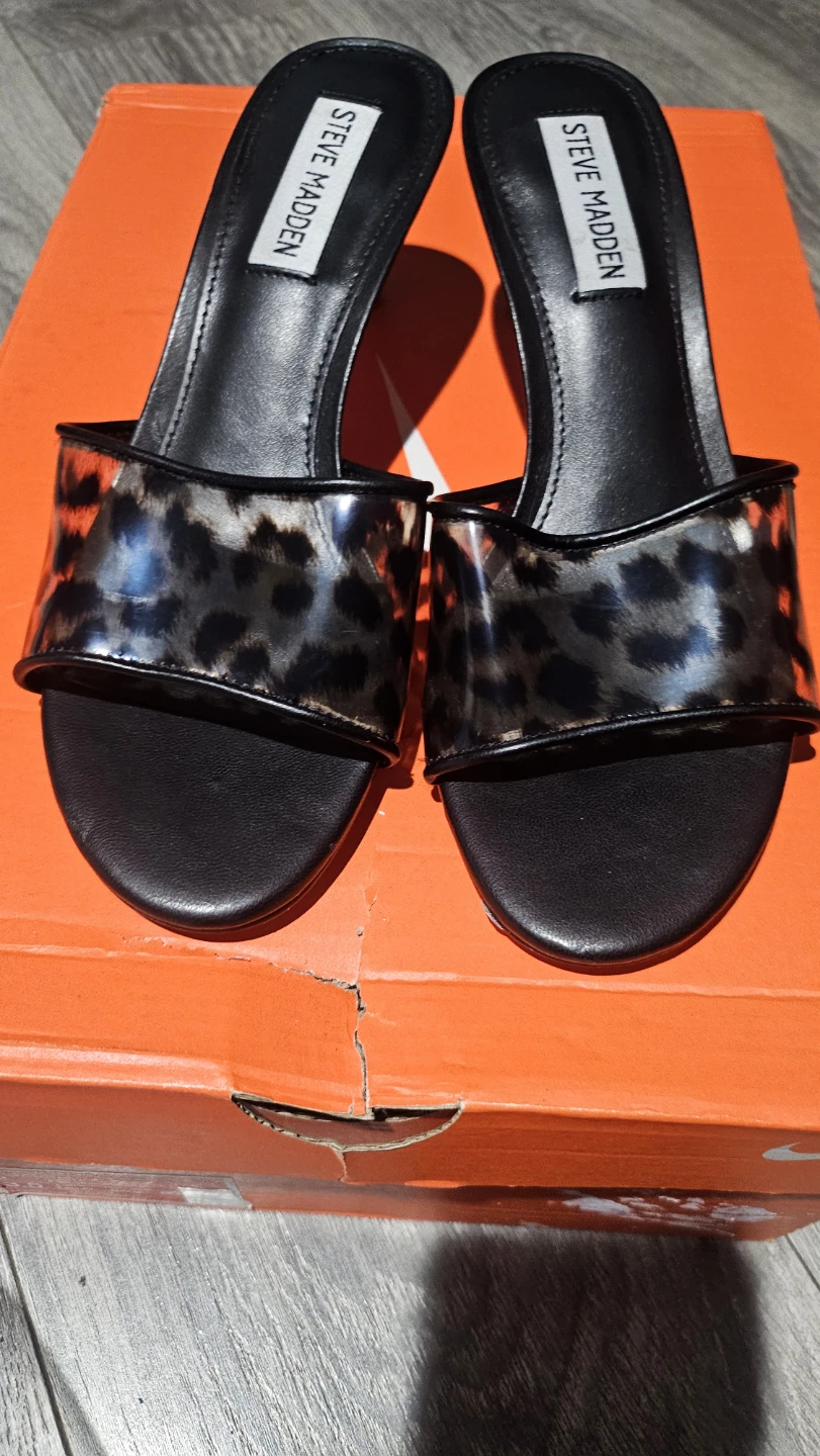 Steve Madden Leopard Print Heeled Mules
