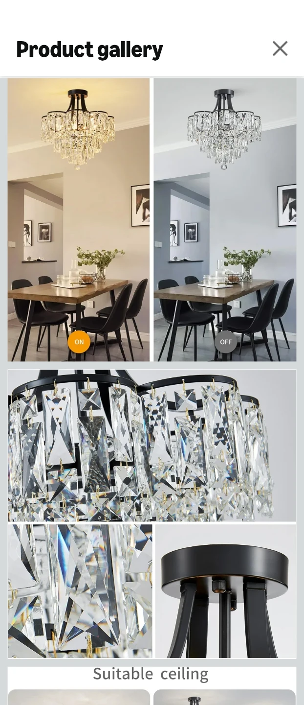 Crystal Ceiling Chandelier Light Fixture - photo 3