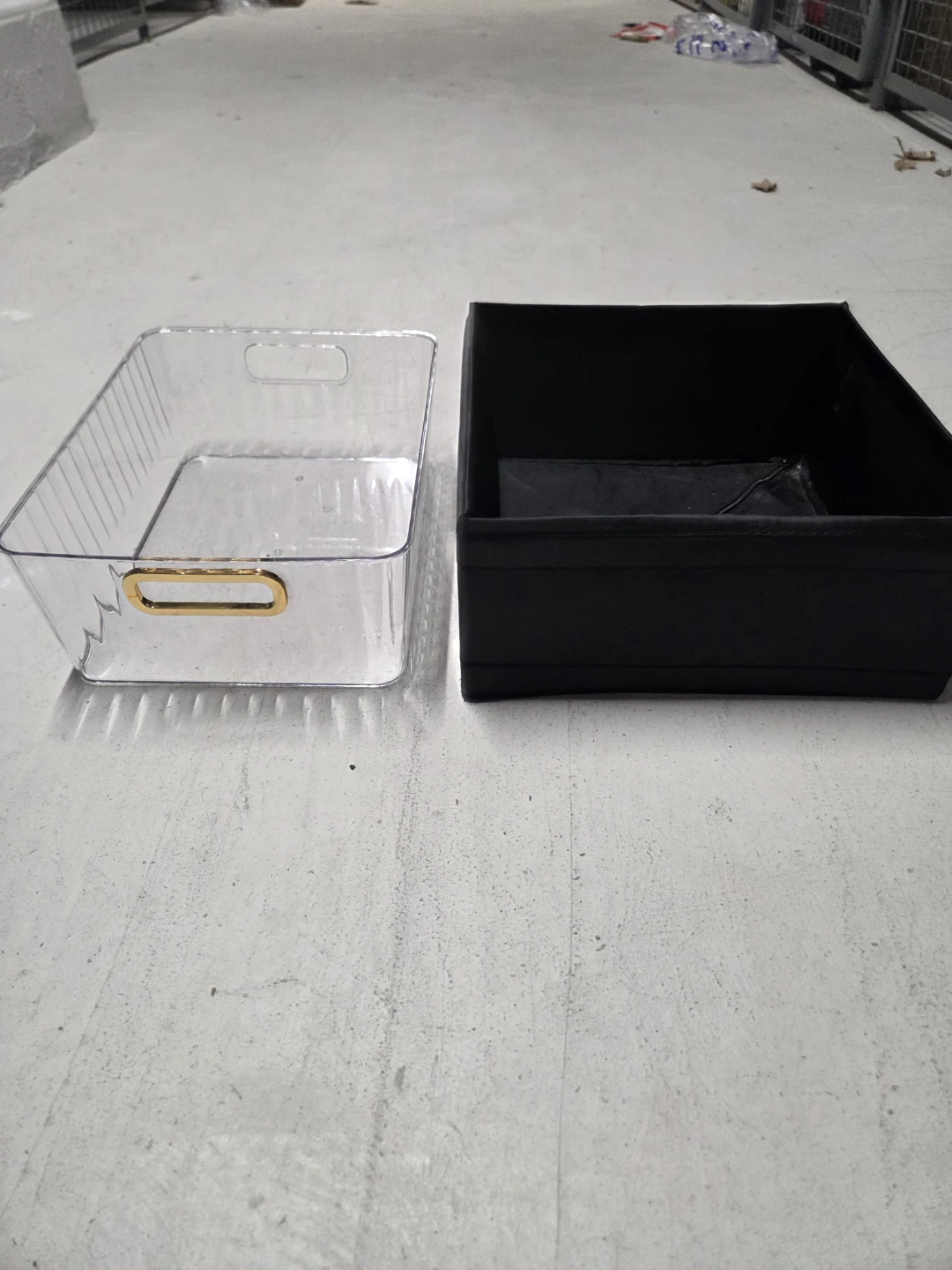 Clear and Black Storage Baskets