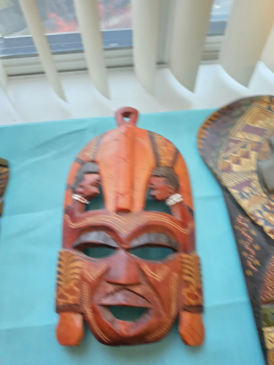 Collection of12 hand carved wood masks - photo 2