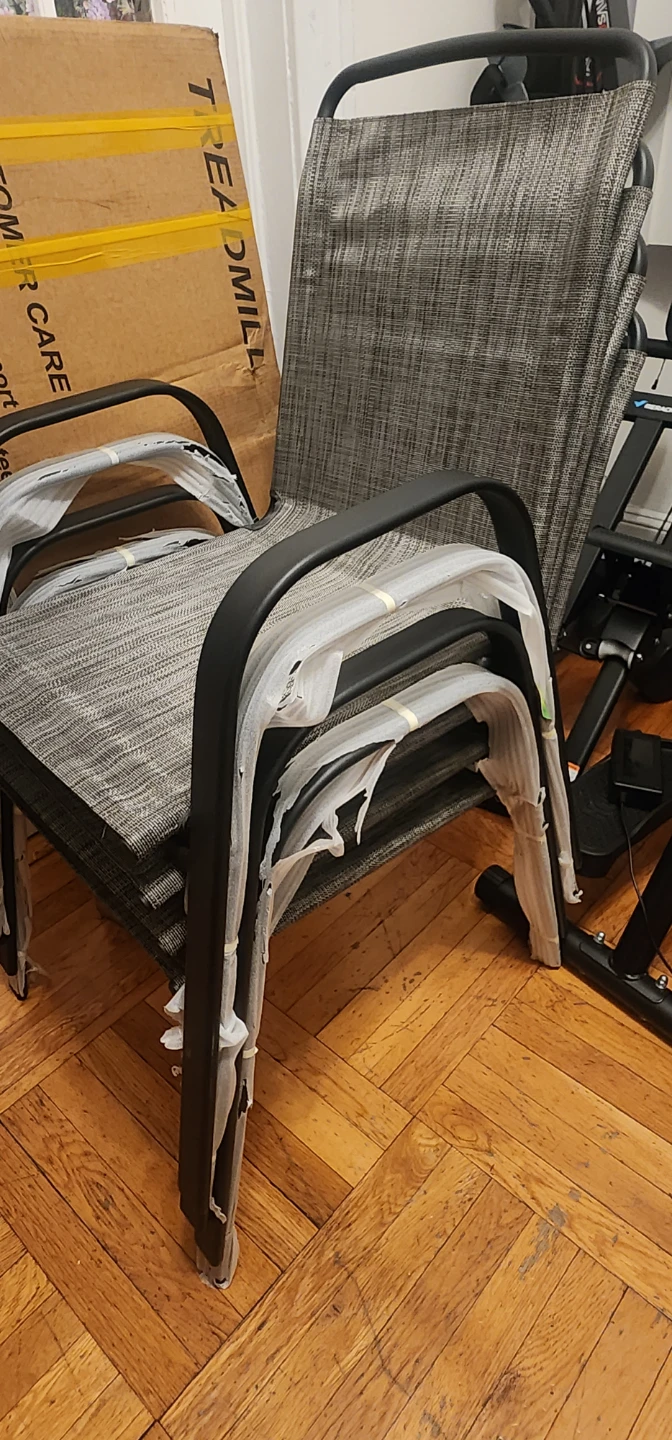 Set of 4 Stackable Patio Chairs - photo 2