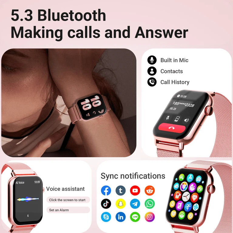 Rose Gold Smartwatch with 1.83" IPS Display - photo 3