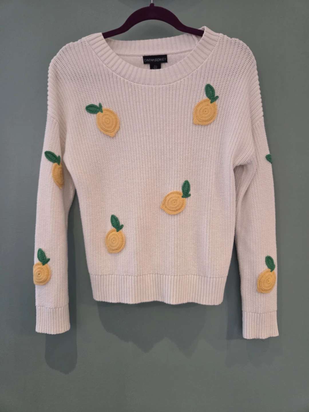 Cynthia Rowley lemon knit sweater