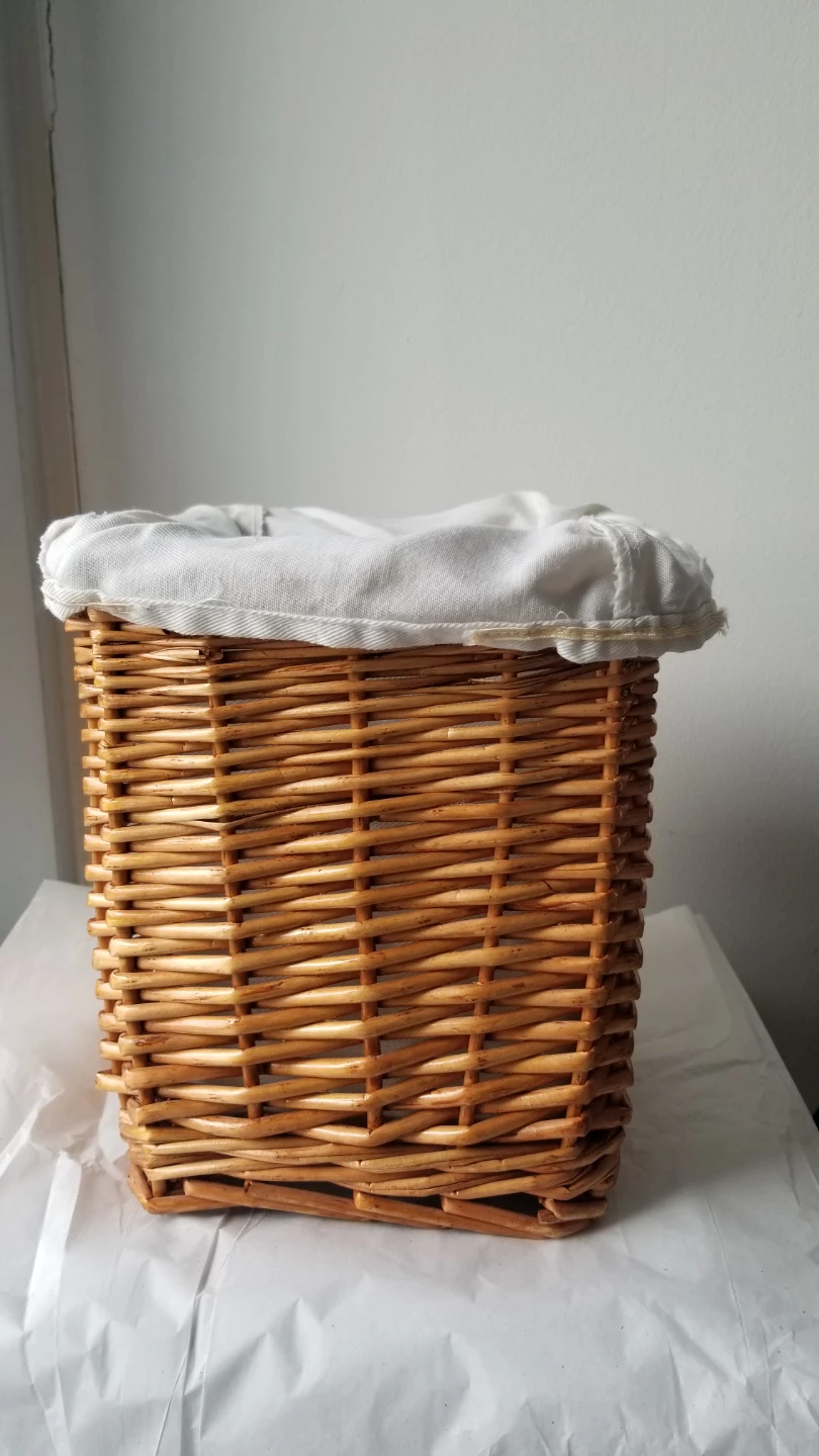 Wicker Storage Basket with Removable Fabric Liner