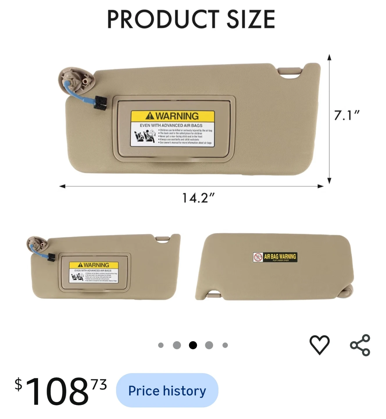 Honda Accord Driver Side Sun Visor (2008-2017)