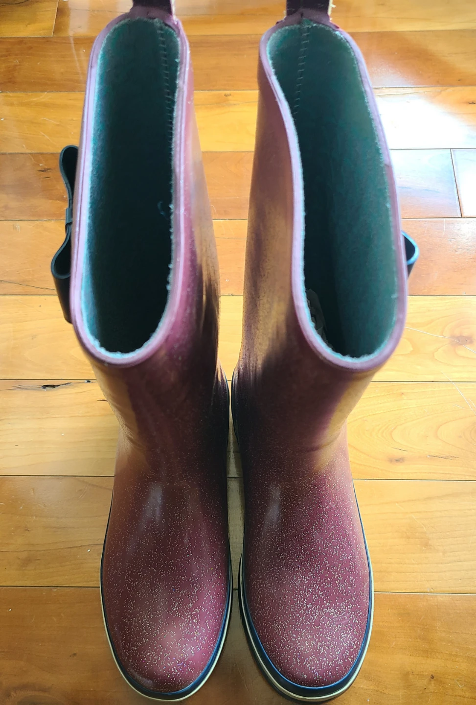 Girls glittery rubber rain boots size 4 - photo 4