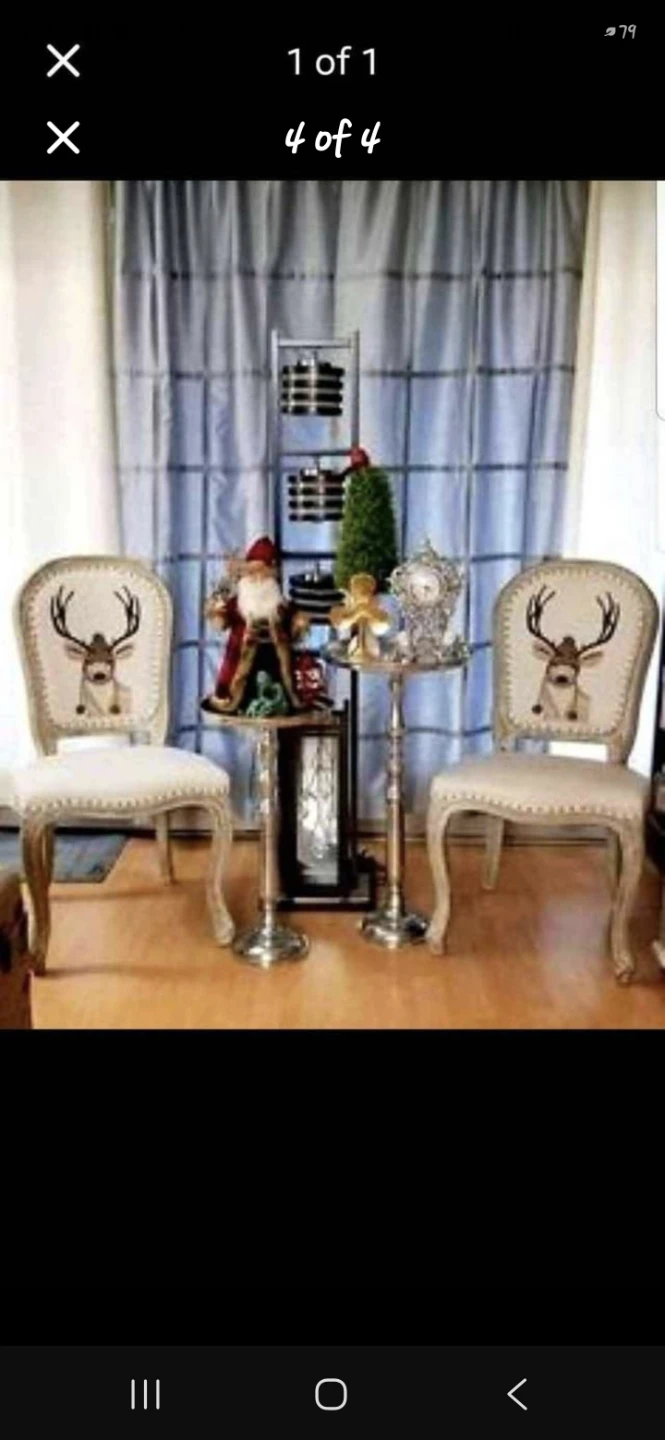 Two Vintage-Style Reindeer Accent Chairs