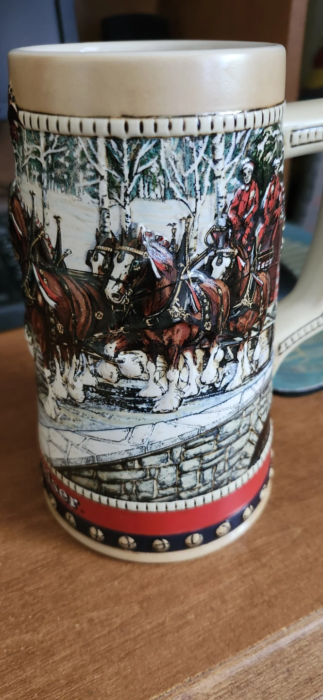 1988 Budweiser Clydesdale Holiday Stein