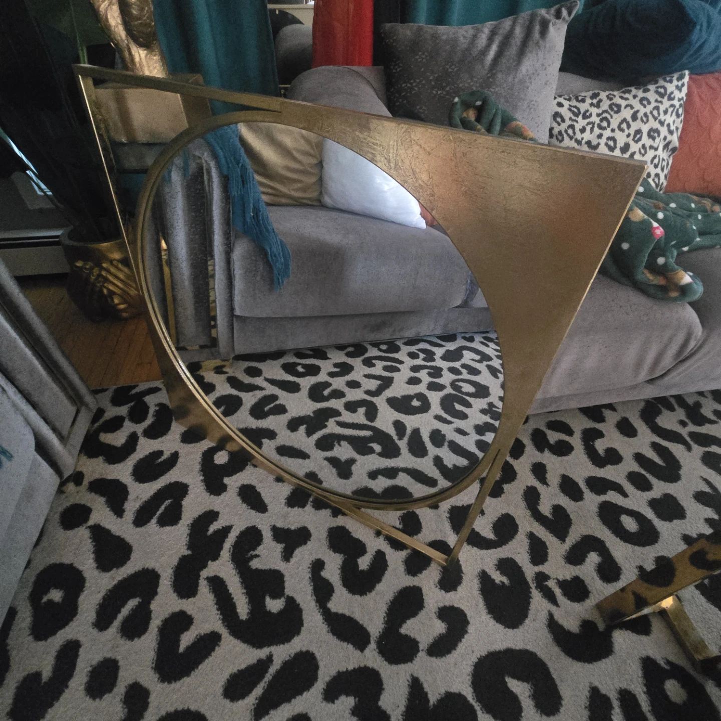 Gold Geometric Accent Mirror